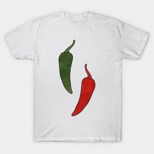 Pair of Chili Peppers Pattern T-Shirt
